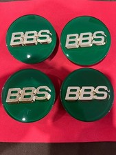 Bbs Logos Emblem 3d Green Gold 56.24.120 70mm Set Of 4 With Ring New