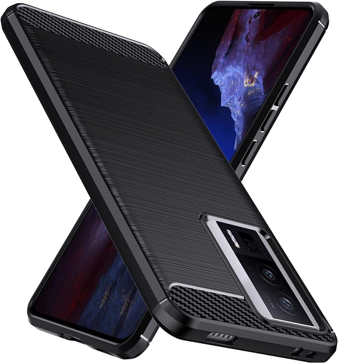 COMAKU Cover Armor per Xiaomi Poco F5, Custodia TPU+PC Antiurto con Anello Supporto - Blu