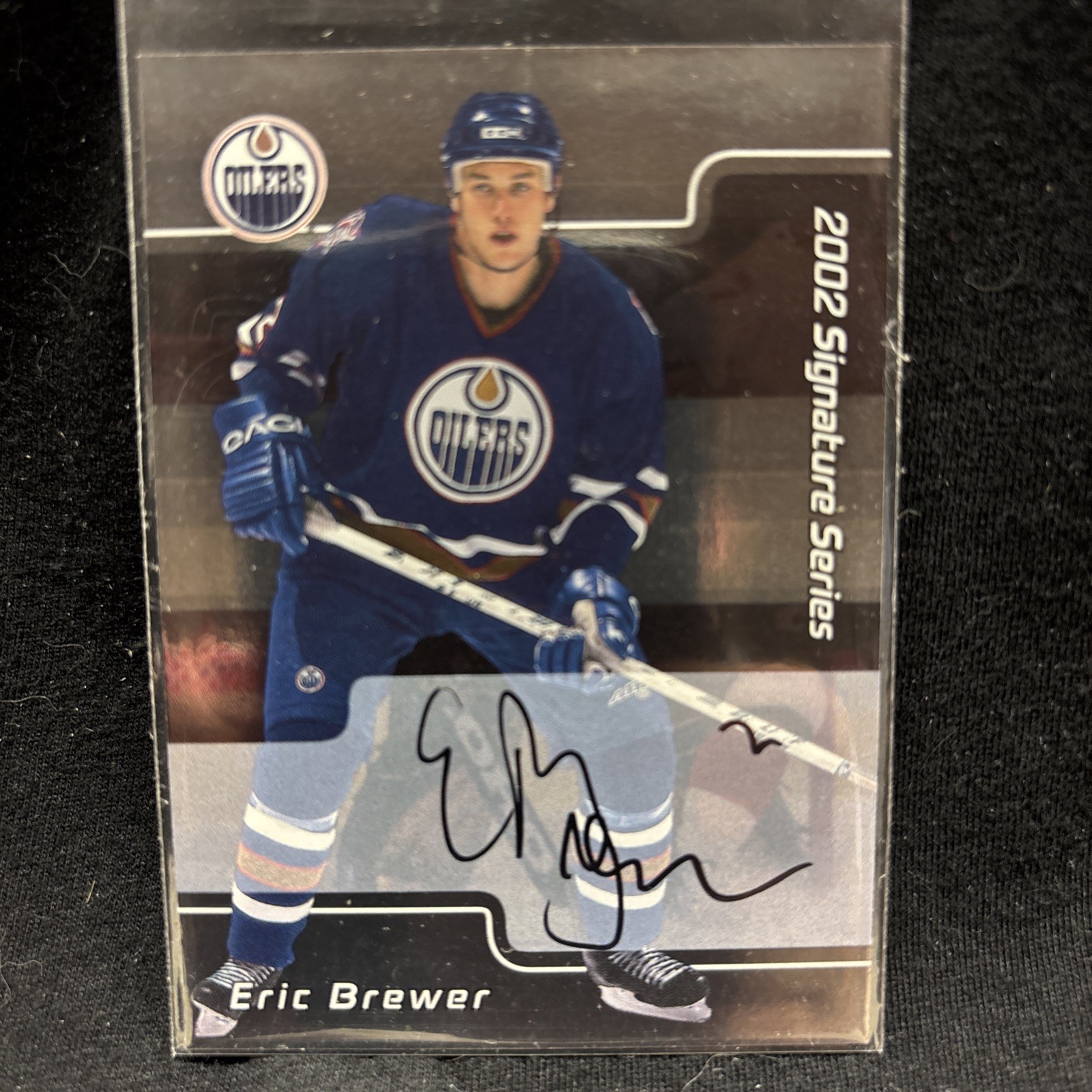2001-2002 ITG Be A Player Signature Series Eric Brewer Auto Edmonton Oilers!!