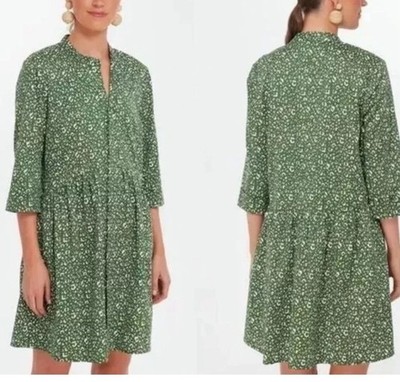 Tuckernuck Dress Royal Mini Sz S Emerald Green Cheetah Print Stretch NEW no Tags