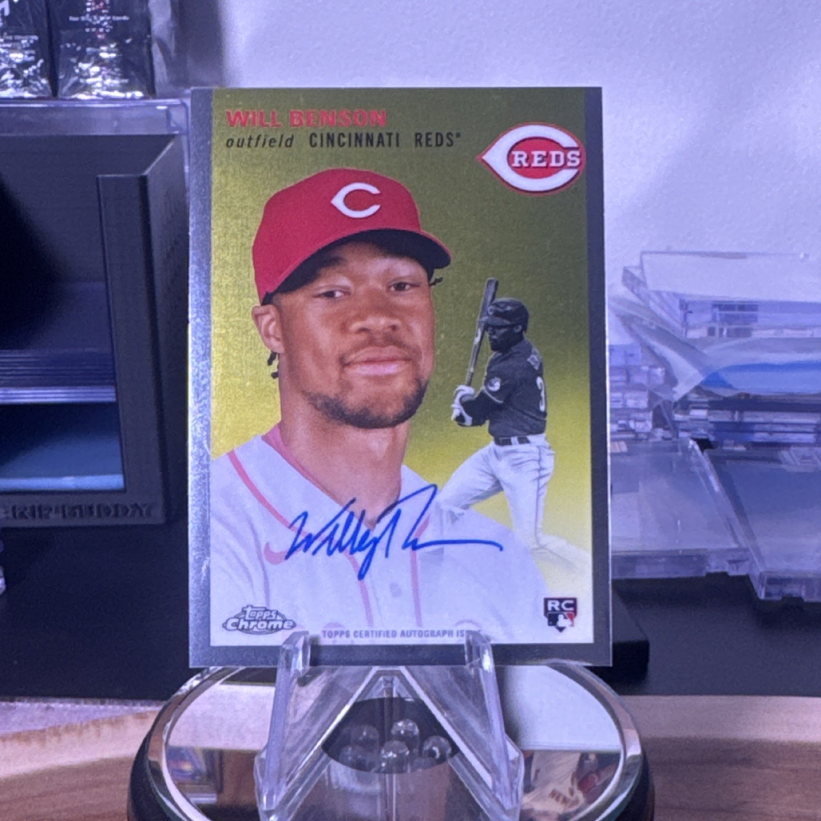2023 Topps Chrome Platinum Will Benson #CPA-WBE Rookie Auto Reds