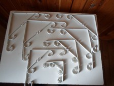 Small Job Lot of 7  White Ornamental Shelf Brackets 1 x 10cm 2 x 20cm 4 x 24cm