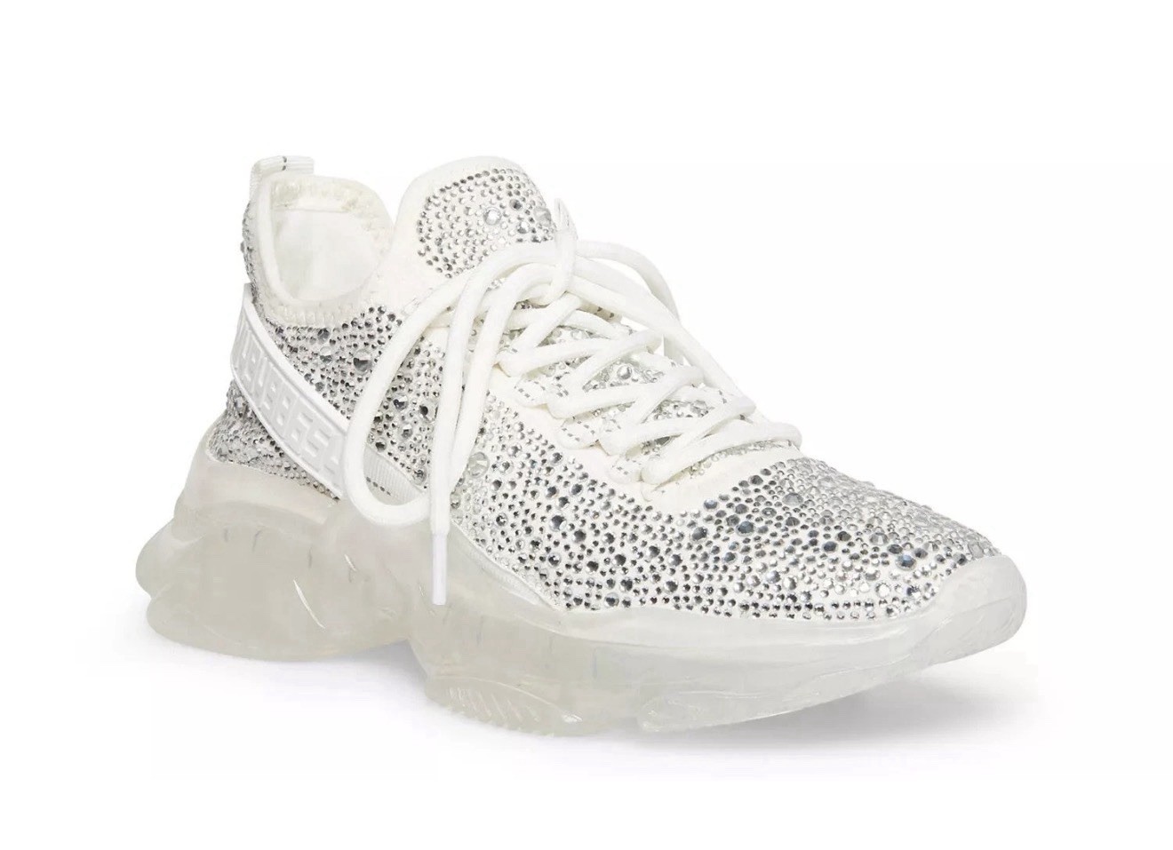 Steve Madden MAXIMA Womens White Multi Rhinestone Sneakers Shoes Size 12