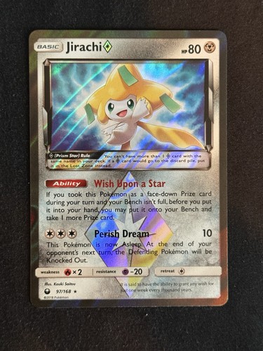 Jirachi Prism Star Rare 97/168 Celestial Storm Holo NM-VLP
