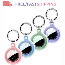 4 Pack IPX8 Waterproof AirTag Holder Case w/ Keychain TPU Protective Cover