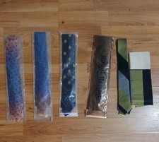 5 Lot Vintage NOS 1940-50  s MCM Art Deco Swing Acetate Rockabilly Men  s Neck Tie