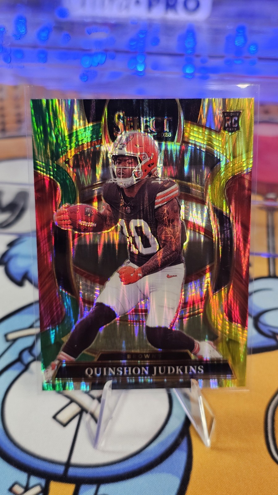 2025 Panini Select Quinshon Judkins Green and Yellow Shock Prizm Concourse (RC)