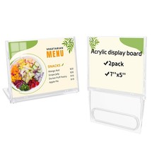 2 Pack 5x7 Inch Sign Holder Horizontal Double-Sided Usage with Swivel Base fo...