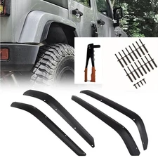 Front and Rear Fender Flares Extension Kit Fits Jeep Wrangler JK JKU 2007-2018