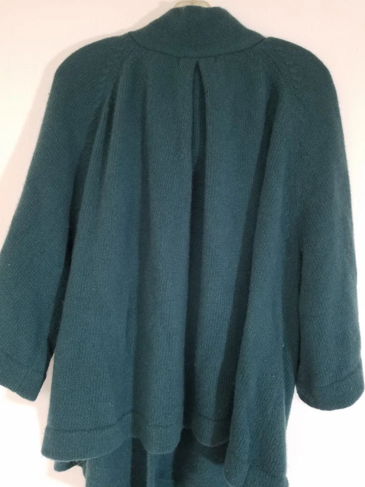 Sarah Spencer Mujer 3X Cárdigan Abierto Suéter Azul Corderos Lana Angora 3632 Foto 3 de 4