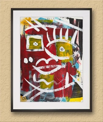 Original Abstract Acrylic Painting (3 of 3 Series) - 12x9'' Mixed Media Paper