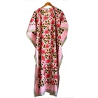 100%Cotton Block Print Floral Long Kaftan Dress 100% TARRIF FREE✅0% CHARGE KF-73
