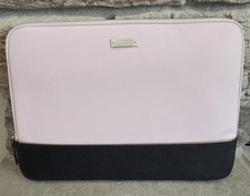 NWOT Kate Spade 13.5 "Padded Laptop Case Zip Computer Sleeve Saffiano Pink Black