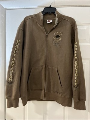 2008 Harley Davidson Jacket Men Large Spellout Sleeves Print Front Rear Orlando