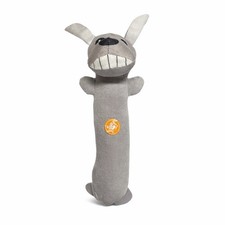 Greenbrier Kennel Club Long Animal Plush Dog Toy with Squeaker 12 in Gray Dog