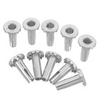  10 Pcs Caster Sockets Metal Stem Sleeve Replacement Sleeves Grip