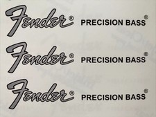Mexican Fender Precision Bass Waterslide Headstock Decal 3 pcs.