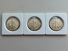 1942- P-D & S  Walking Liberty Half Dollars--Beautiful AU Coins