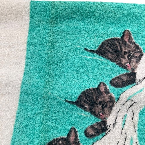 Vintage Chessie Chesapeake Railroad Cat Towel Set Aqua Bath Hand Washcloth READ - Picture 3 of 24