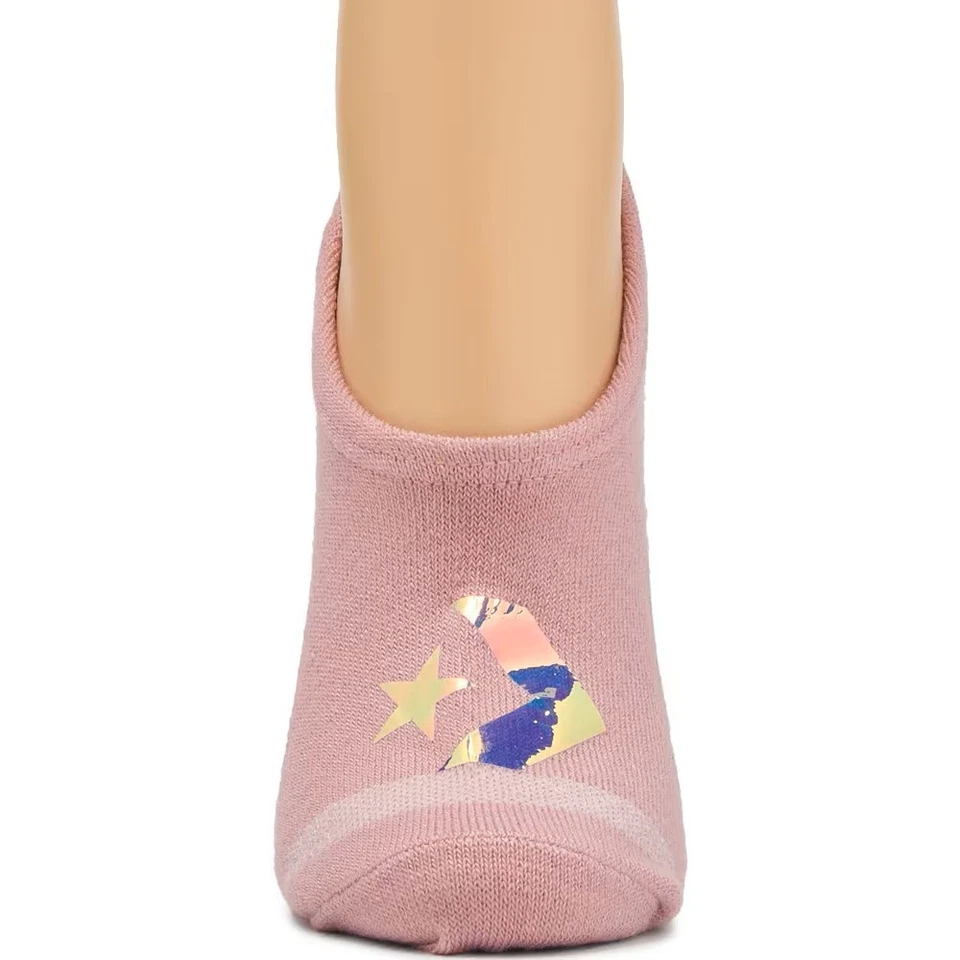 Calcetines ultra bajos de punto plano Converse para mujer 4-10 (loto/rubor/lavanda) Foto 3 de 4