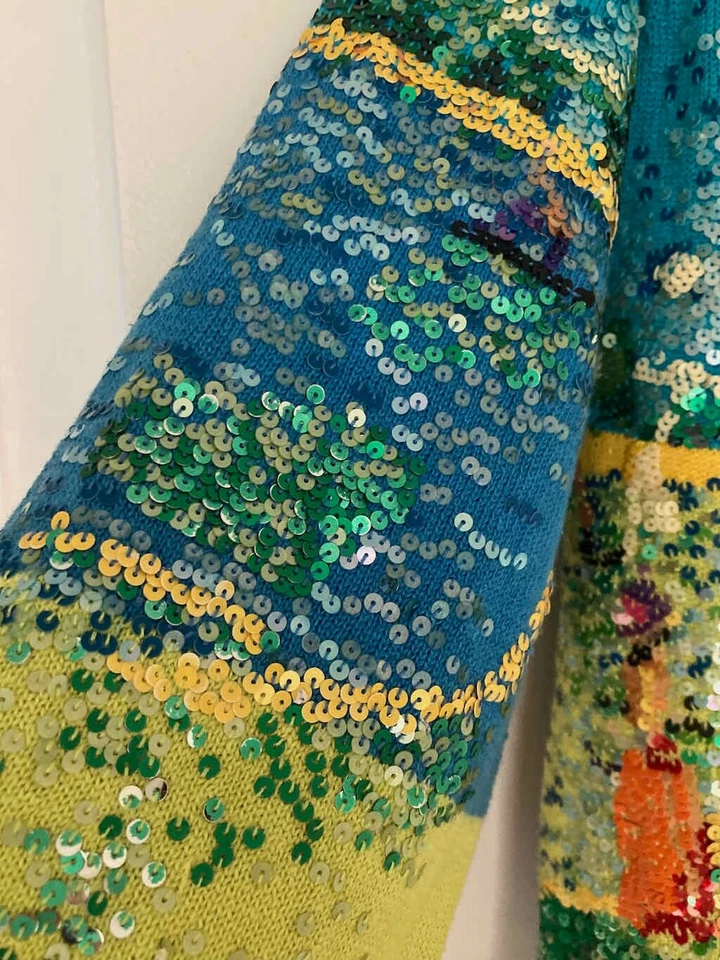 复古 Michael Simon Seurat Sunday Afternoon In The Park 亮片毛衣 L — 第 4/4 张图片