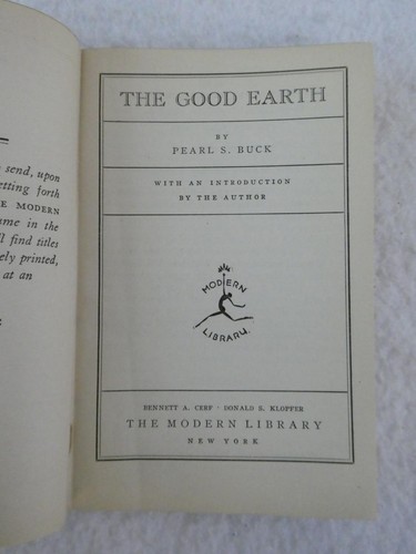 Pearl S. Buck THE GOOD EARTH 1934 First Modern Library Edition with Dust Jacket - Imagen 5 de 8