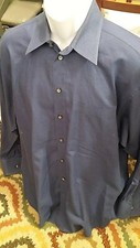 Kenneth Cole New York Men's Long Sleeve Dress Shirt True Blue Size 16 1/2-34/35