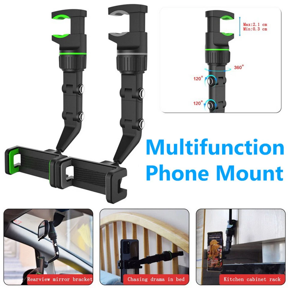 360° Car Rearview Mirror Table Mount Holder Cradle for Cell Phone GPS Universal - Image 4 of 4
