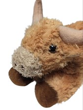 Aurora Toro Bull Flopsie Plush Stuffed Animal Toy Ox Small 8" Long Brown Black