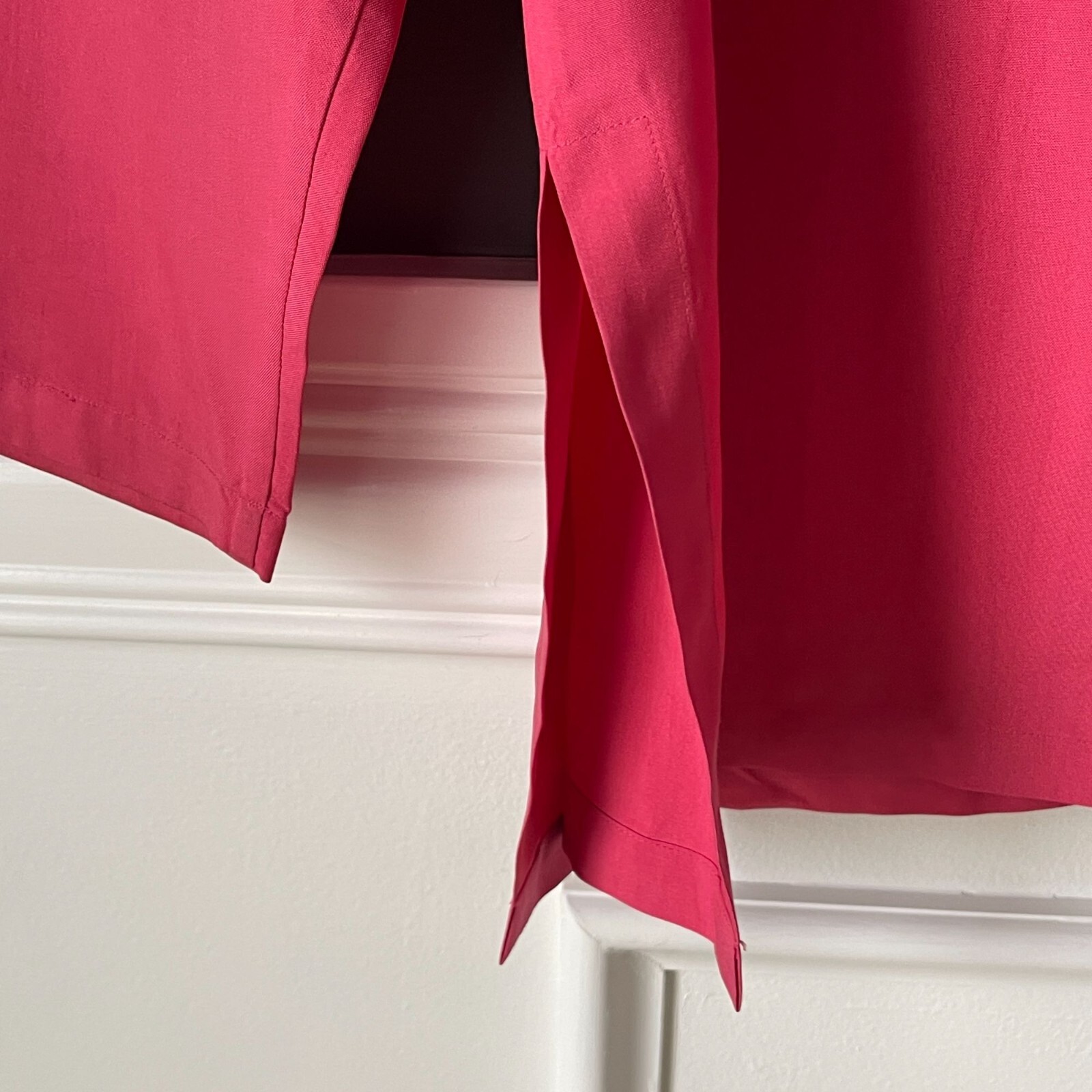 Talbots Silk Pink V-neck Button Front Split Hem L… - image 6