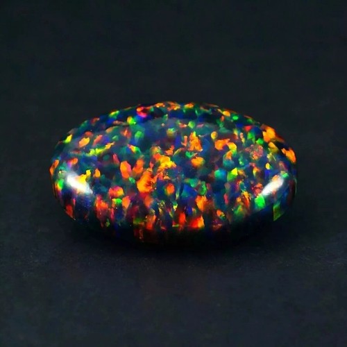 Natural Black Fire Opal Oval Cabochon 9.63 Ct A+ Australian Loose Gemstone - Picture 3 of 6