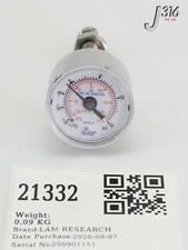 21332 LAM RESEARCH WIKA GAUGE 316L W/ WELMENT 250-75602-102