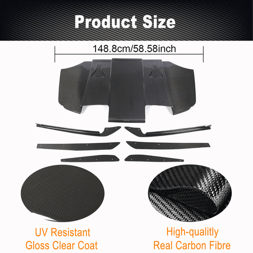 Fit For BMW E92 E93 M3 2009-2013 Real Carbon Rear Bumper Diffuser Floor Lip Fins - Picture 6 of 11