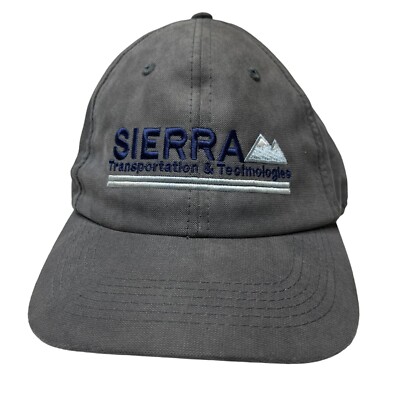 Sierra Transportation Hat Cap Hook Loop Gray Adults Mountains Logo Mens