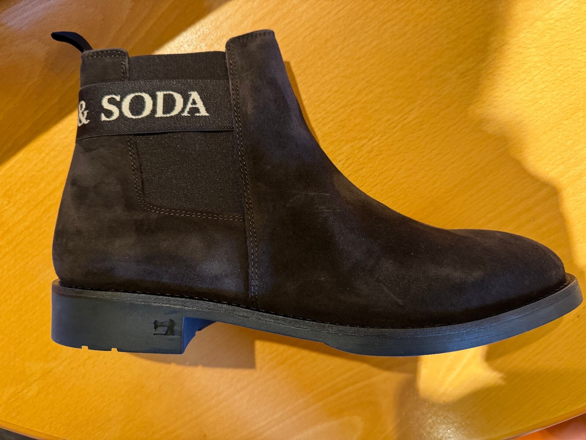 Scotch Soda Mens Picaro Chelsea Suede Boots In Dark Brown, 43