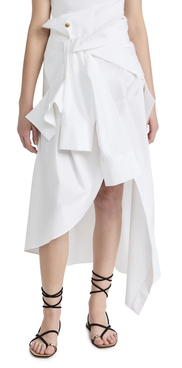 A.W.A.K.E. MODE Poplin Deconstructed Asymmetric Skirt Shirt Sz S-M 