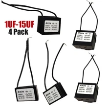4PCS CBB61 1-15uF 250V VAC 50/60Hz FAN MOTOR RUN Capacitor 2 WIRES