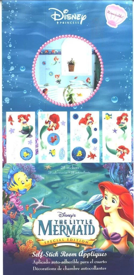 Calcomanía de pared para habitación de niña Disney Princesa Ariel La Sirenita  Foto 2 de 2