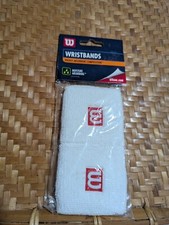 2002 VTG WILSON white wristbands tennis gym sports sweatbands NEW