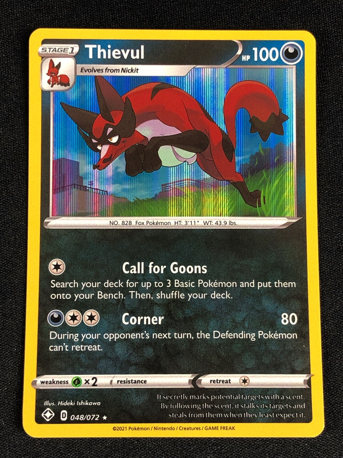POKEMON THIEVUL 048/072 HOLO RARE NM