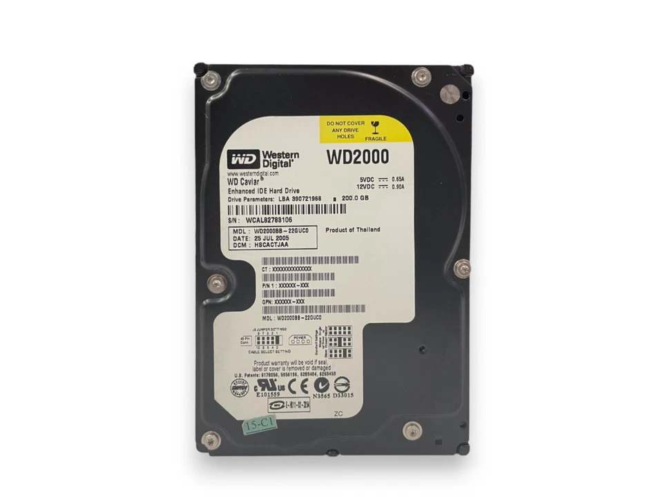 WD2000BB-55GUC0 - Western Digital Caviar 200GB 7200 RPM IDE 3.5" HDD TESTED - Image 2 of 4