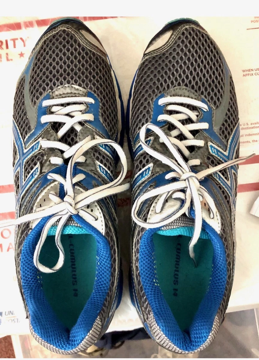 Ja winkel Scheiding ASICS Women's US 9.5 EUR 41.5 Gel Cumulus 14 IGS T296N Grey Blue Turquoise  Lime | eBay