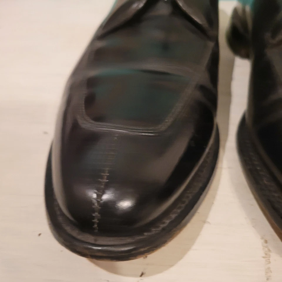 Allen Edmonds Zapatos 12 B Cuero Negro Vestido Oxford Delary Hecho en EE. UU. Puntera Dividida Foto 3 de 4