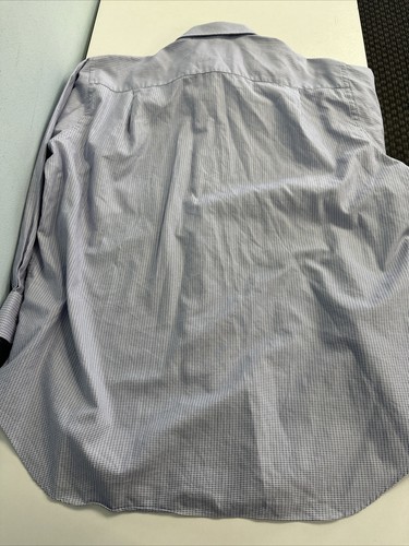 David Donahue Blue Button Mens Shirt 18.5x34/35 cotton Discolored Armpit area - Picture 12 of 14