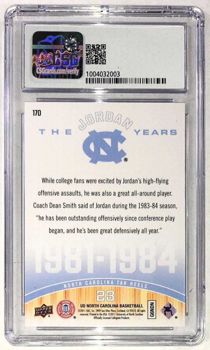 2010-11 UD Michael Jordan North Carolina #170 Jordan Years CSG 9