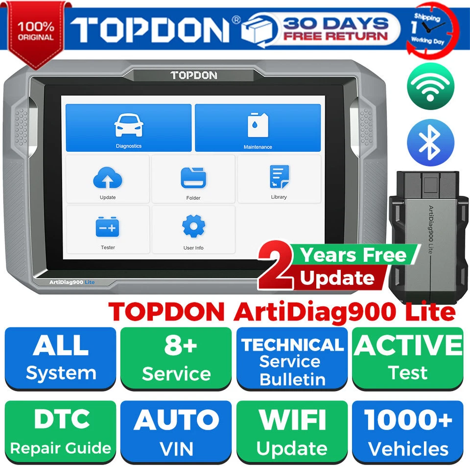 TOPDON ArtiDiag900 Lite OBD2 Scanner All System Diagnostic Scan Tool 8+Reset Foto 2 de 4