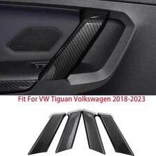 For VW Tiguan 2018-2022 2023 Carbon Fiber Inner Door Armrtst Handle Cover Trim
