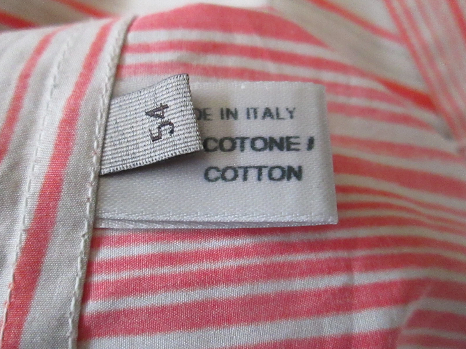 Camicia elegante uomo Bottega Veneta asimmetrica RIGHE rosso bianco grigio 54 cotone