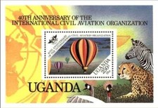 Timbre Aviation Ballons Ouganda BF46 ** (70582EL)