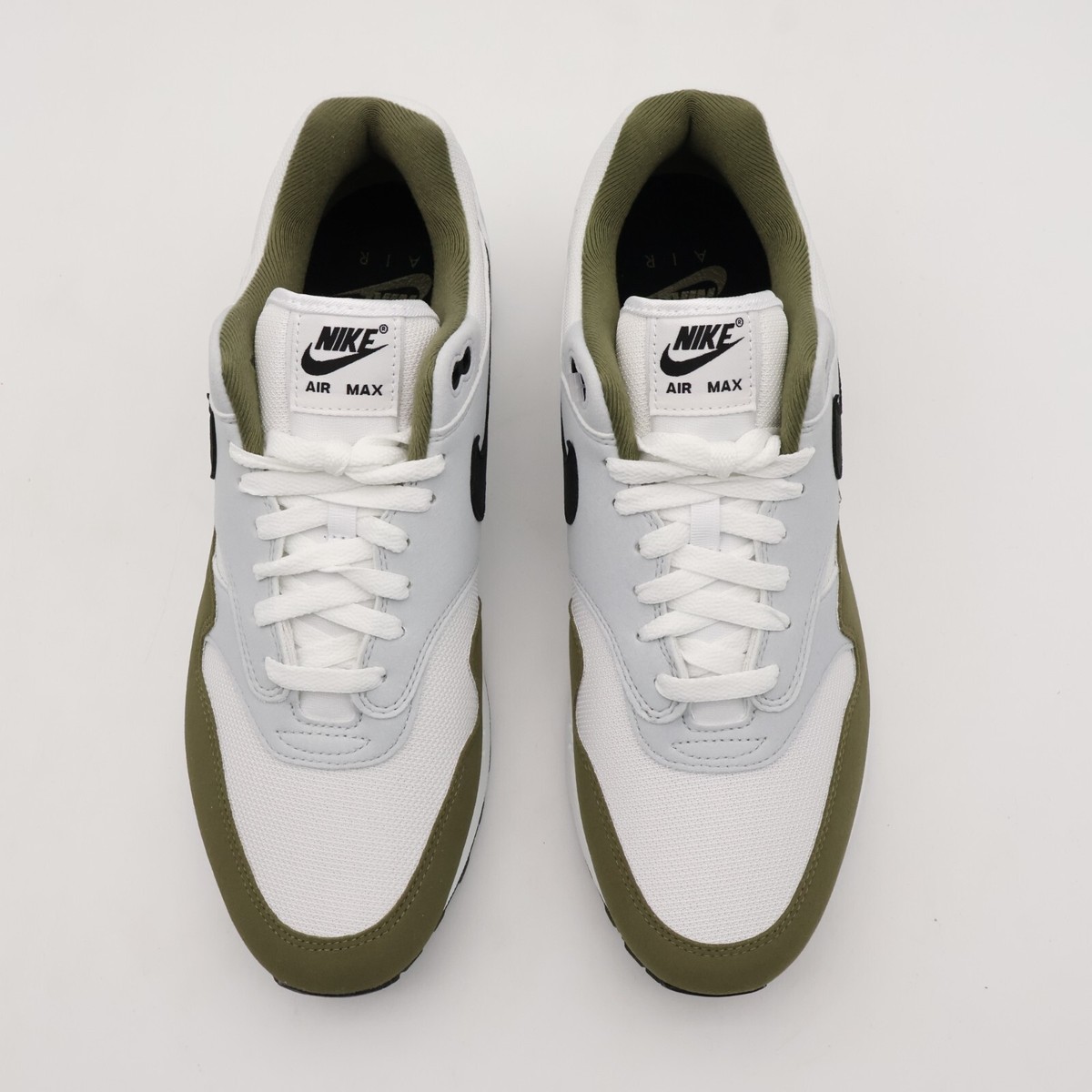 FD9082-102 Nike Air Max 1 White Black Pure Platinum Medium Olive